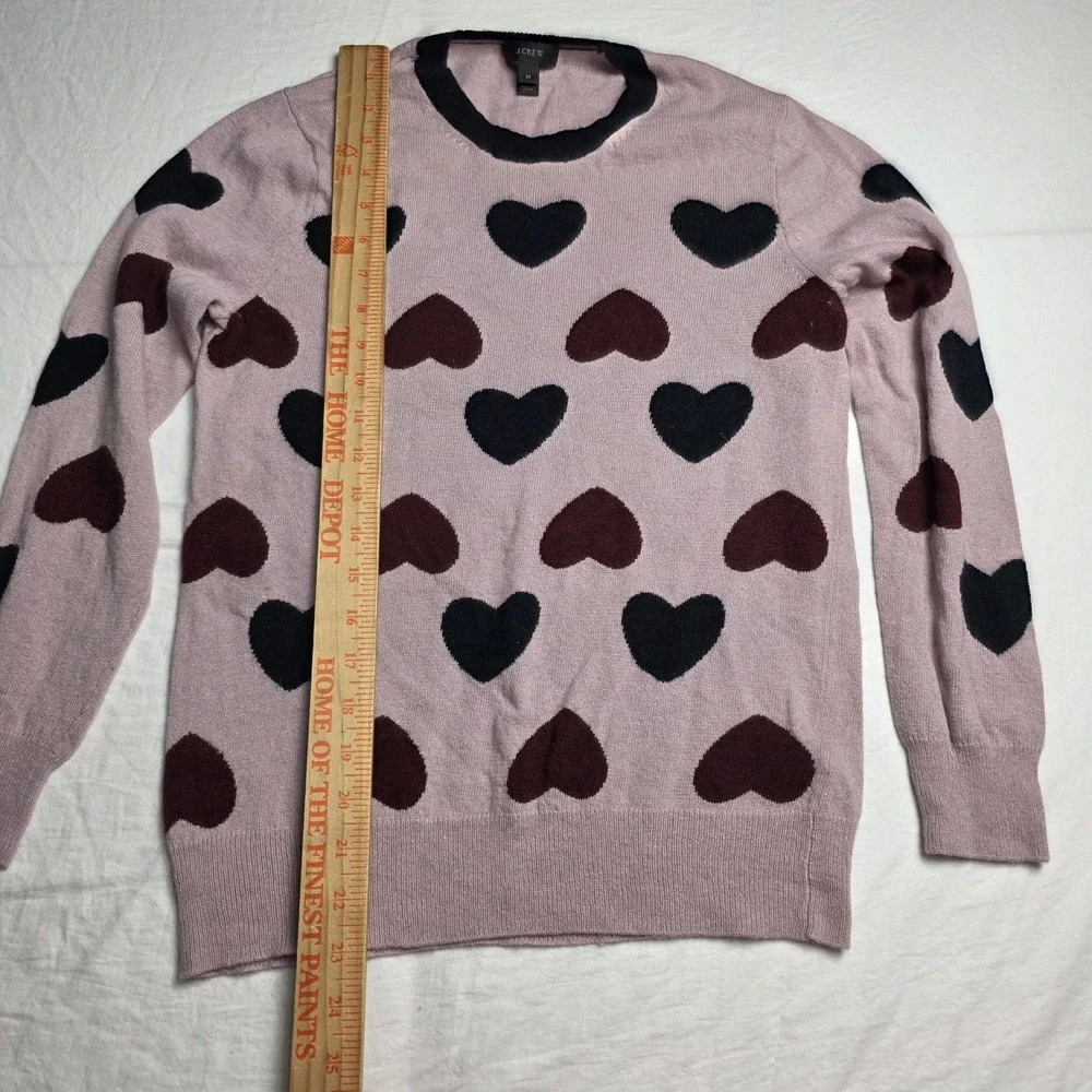 J crew women's sweater lightweight wool blend y2k heart medium